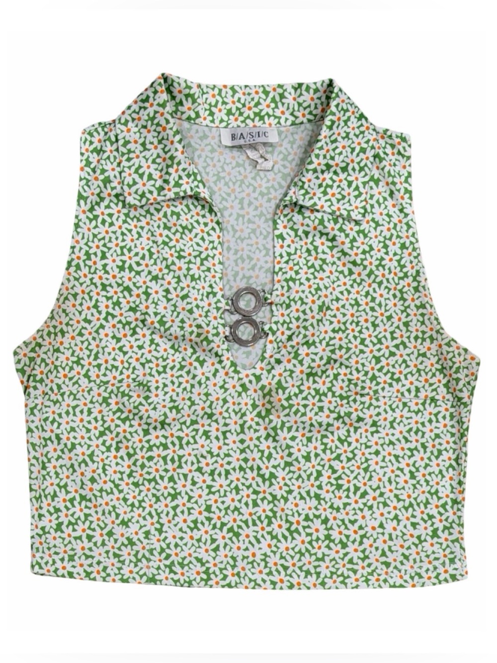 Vintageb/A/S/I/Cmodgreendaisy Crop Top